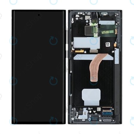 Samsung Galaxy S22 Ultra S908B - LCD zaslon + steklo na dotik + okvir (Graphite) - GH82-27488E, GH82-27489E Genuine Service Pack