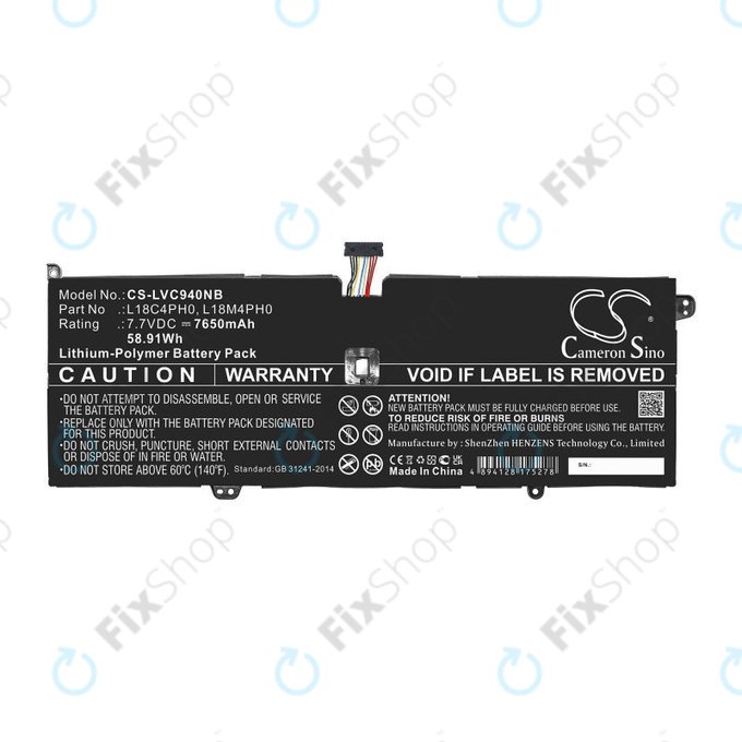 Baterija za Lenovo Yoga C940, 7650mAh, Li-Pol, 7.7V, L18C4PH0, HQ