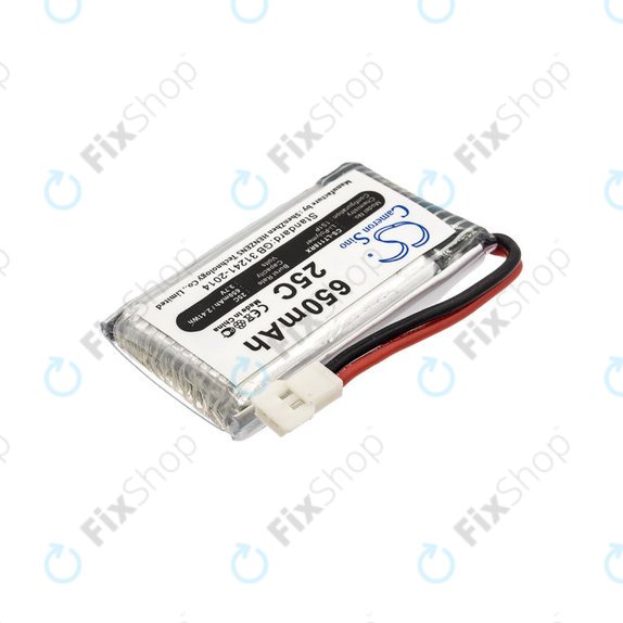 Baterija za Hubsan X4 H107, 650mAh, Li-Pol, 3.7V, H107C-A24, HQ