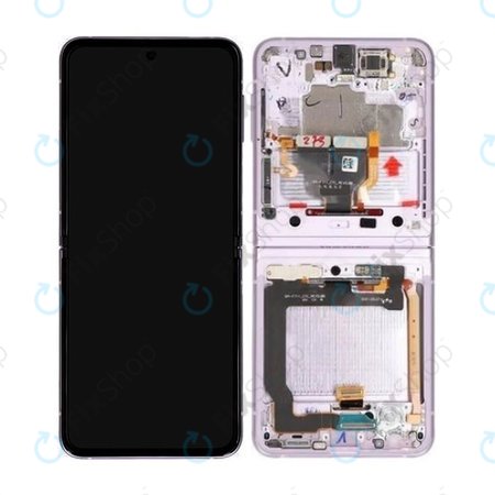 Samsung Galaxy Z Flip 3 F711B - LCD zaslon + steklo na dotik + okvir (Lavender) - GH82-26273D, GH82-27244D Genuine Service Pack