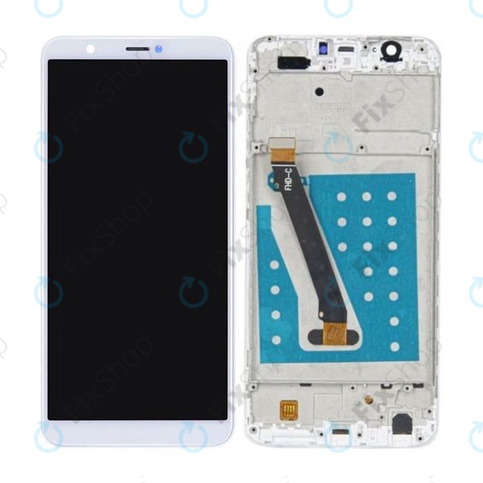 Huawei P Smart - LCD zaslon + steklo na dotik + okvir (White) TFT