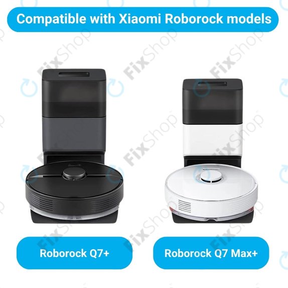 Komplet nadomestnih delov za Xiaomi Roborock Q7+, Q7 Max, Q7 Max+ (2x Glavna krtača, 4x Filter, 4x Stranska krtača – bela, 4x Krpa za brisanje, 4x Vrečka za prah)