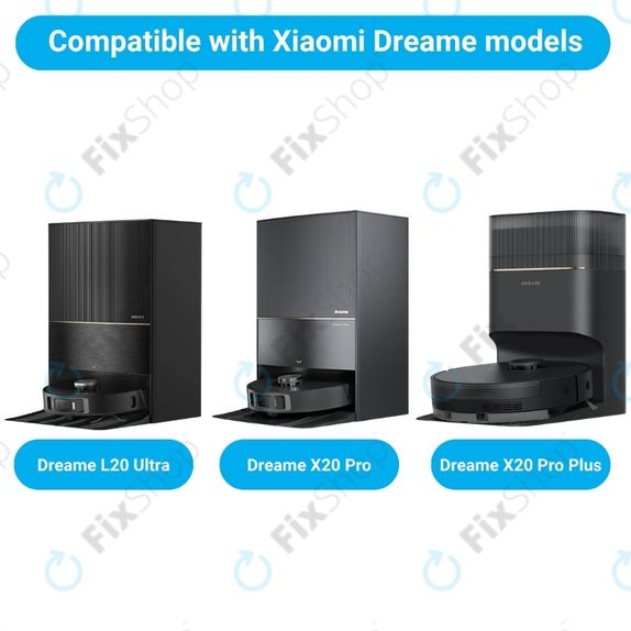 Komplet nadomestnih delov za Xiaomi Dreame L20 Ultra, X20 Pro, X20 Pro Plus (1x Glavna krtača, 2x Filter, 2x Stranska krtača – črna)