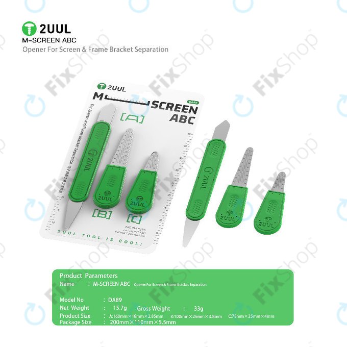ABC Set orodja za odpiranje zaslonov, 2UUL DA89