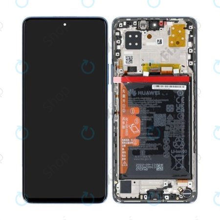 Huawei Nova 9 SE JLN-LX1 JLN-LX3 - LCD zaslon + Steklo na dotik + Okvir + Baterija (Crystal Blue) - 02354UWB Genuine Service Pack