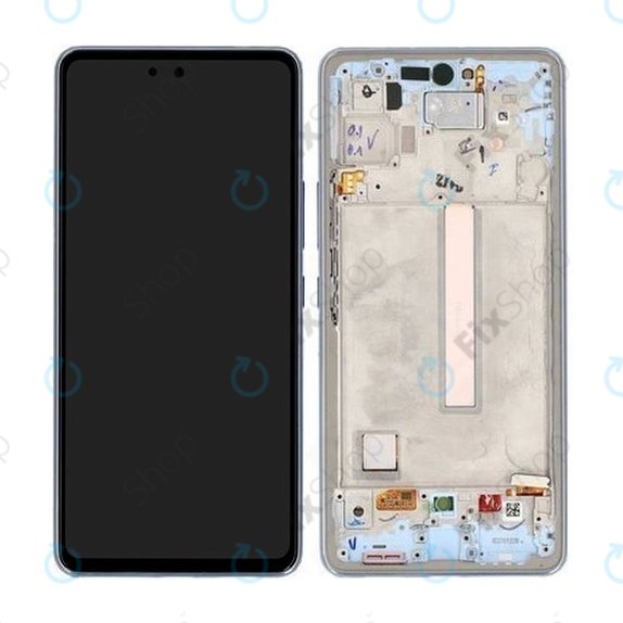 Samsung Galaxy A53 5G A536B - LCD zaslon + steklo na dotik + okvir (Awesome Blue) - GH82-28024C, GH82-28025C Genuine Service Pack