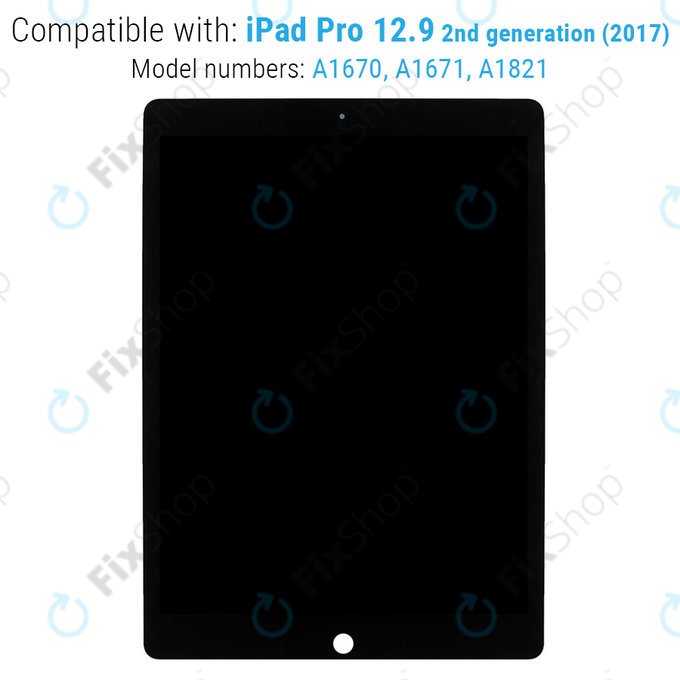Apple iPad Pro 12.9 (2nd Gen 2017) - LCD zaslon + steklo na dotik + IC modul (Black) Refurbished