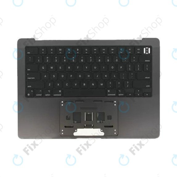 Zgornji okvir tipkovnice za MacBook Pro 14", A3185 (2024), US tipkovnico in baterijo, Space Black, 661-50210, Genuine Apple