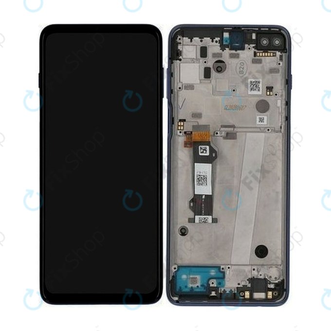 Motorola Moto G 5G Plus XT2075 - LCD zaslon + steklo na dotik + okvir (Surfing Blue) - 5D68C16996 Genuine Service Pack