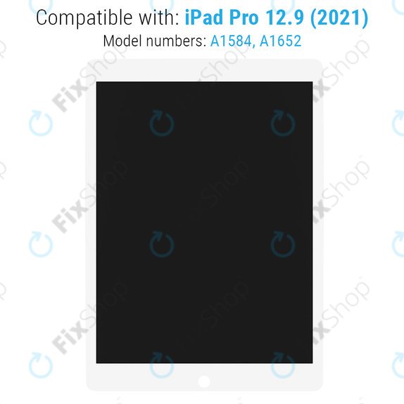 LCD Zaslon za iPad Pro 12.9" (1st Gen 2015), White, Steklo na dotik in IC Board yout Frame, Refurbished