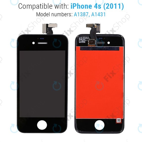 Apple iPhone 4S - LCD zaslon + steklo na dotik + okvir (Black) TFT