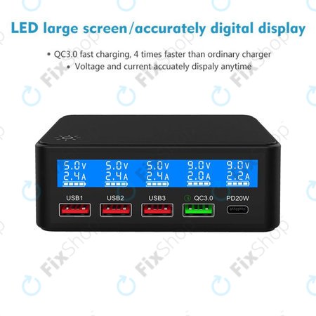 FixPremium - servisna polnilna postaja USB z USB 3.0 in USB-C