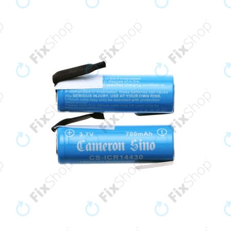 Baterija 14430 z montažnimi ploščicami, 650mAh, Li-Ion, 3.7V, HQ