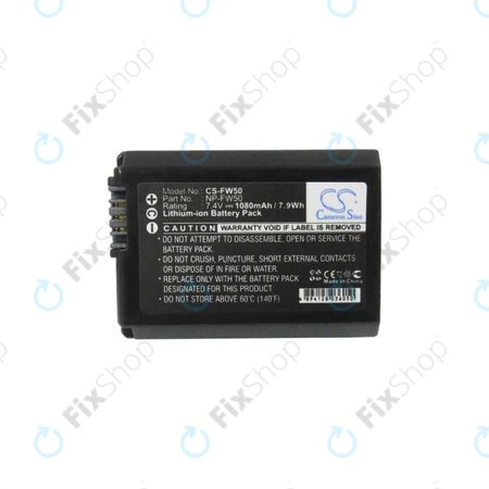 Sony Alpha-series, DLSR-series, ILCE-series, NEX-series, SLT-series - Baterija NP-FW50 Li-Ion 1080mAh HQ