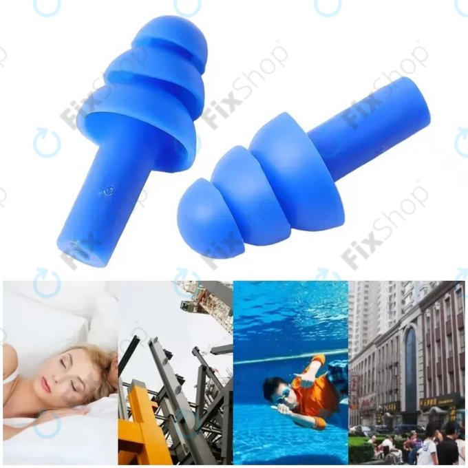 Mehki silikonski čepki za ušesa, modri, par