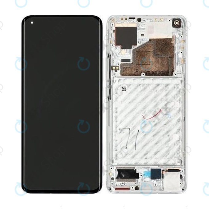 Xiaomi Mi 11, Mi 11 Pro - LCD zaslon + steklo na dotik + okvir (Cloud White) - 56000700K200 Genuine Service Pack