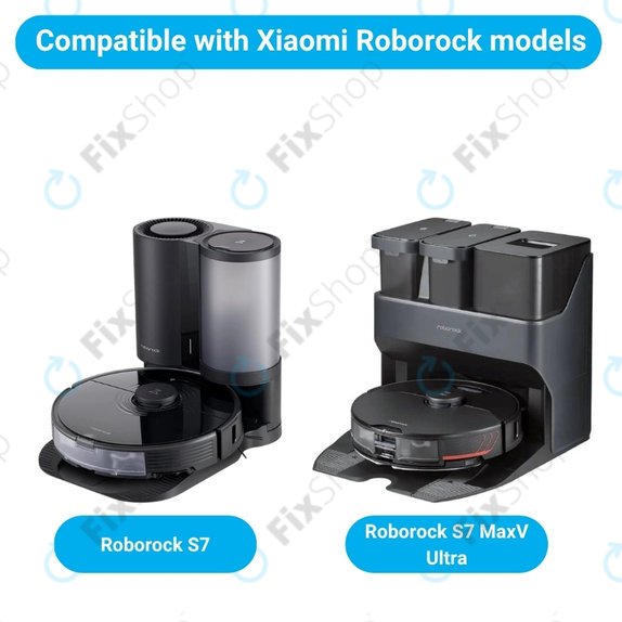 Komplet nadomestnih delov za Xiaomi Roborock S7, S7 MaxV Ultra (1x Glavna krtača, 2x Filter, 2x Stranska krtača – črna, 2x Krpa za brisanje)