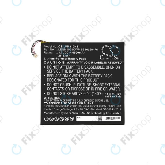 Baterija za Lenovo Miix 300, Miix 310, 6900mAh, Li-Pol, 3.7V, LENM1029CWP, HQ