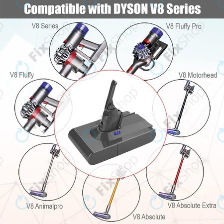 Dyson V8 - Baterija 215681, PM8-US-HFB1497A Li-Ion 21.6V 2500mAh