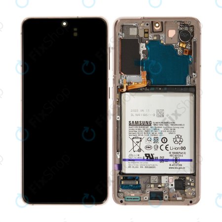 Samsung Galaxy S21 G991B - LCD zaslon + steklo na dotik + okvir + baterija (Violet) - GH82-27254B Genuine Service Pack