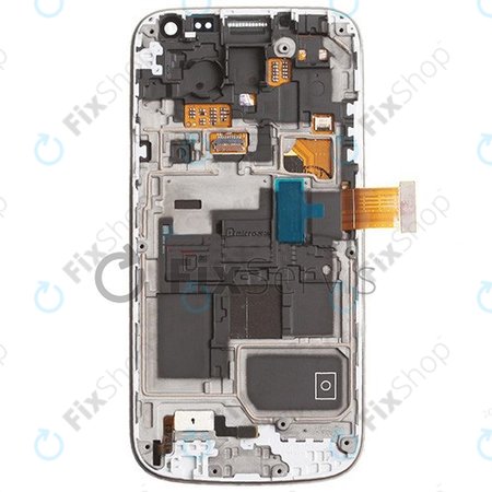 Samsung Galaxy S4 Mini i9195 - LCD zaslon + steklo na dotik + okvir (White Frost) - GH97-14766B Genuine Service Pack