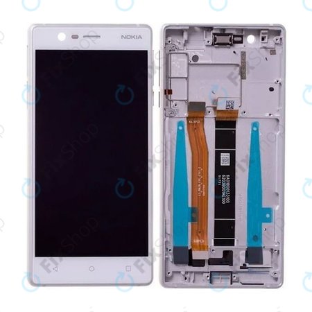 Nokia 3 - LCD zaslon + steklo na dotik + okvir (Silver White) - 20NE1SW0001 Genuine Service Pack