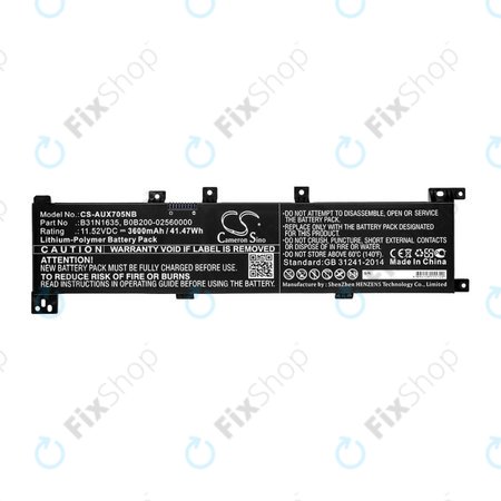 Baterija za Asus A705QA, Asus F705MA-Bx030t, 3600mAh, Li-Pol, 11.52V, B31N1635, HQ