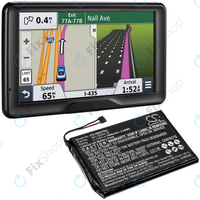 Baterija za Garmin Nüvi 2757, 1500mAh, Li-Ion, 3.7V, 361-00066-00, HQ