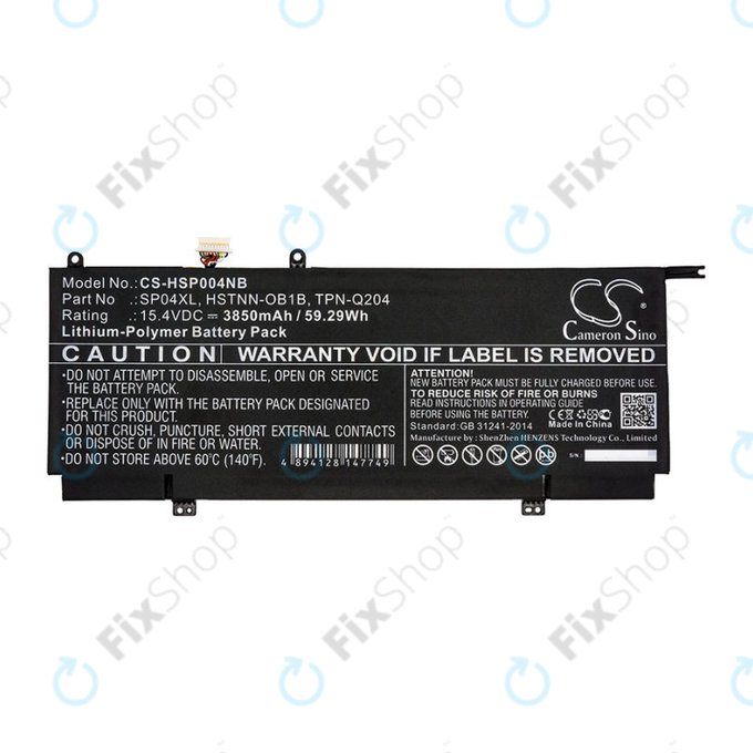 Baterija za HP Spectre X360 13, 3850mAh, Li-Pol, 15.4V, HSTNN-OB1B, HQ