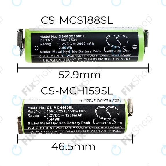 Baterija za Moser Easy Style 1881, 2000mAh, Ni-MH, 1.2V, 1852-7531, HQ