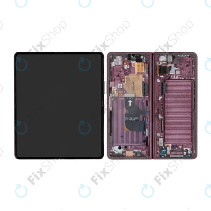 Samsung Galaxy Z Fold 4 F936B - LCD zaslon + steklo na dotik + okvir (Burgundy) - GH82-29461D, GH82-29462D Genuine Service Pack