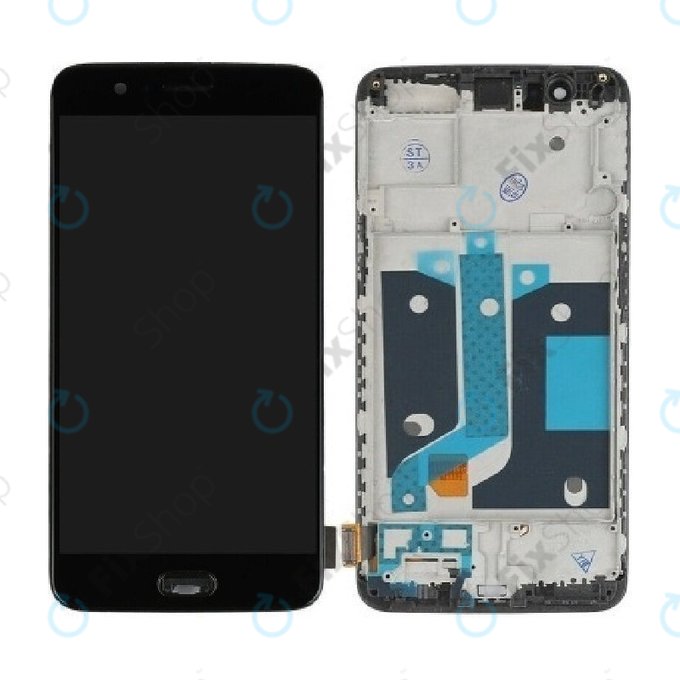 OnePlus 5 - LCD zaslon + steklo na dotik + okvir (Black) TFT