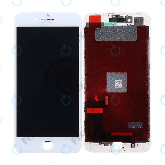 Zaslon In-Cell za iPhone 8 Plus, White, Steklo na dotik z okvirjem, FixPremium
