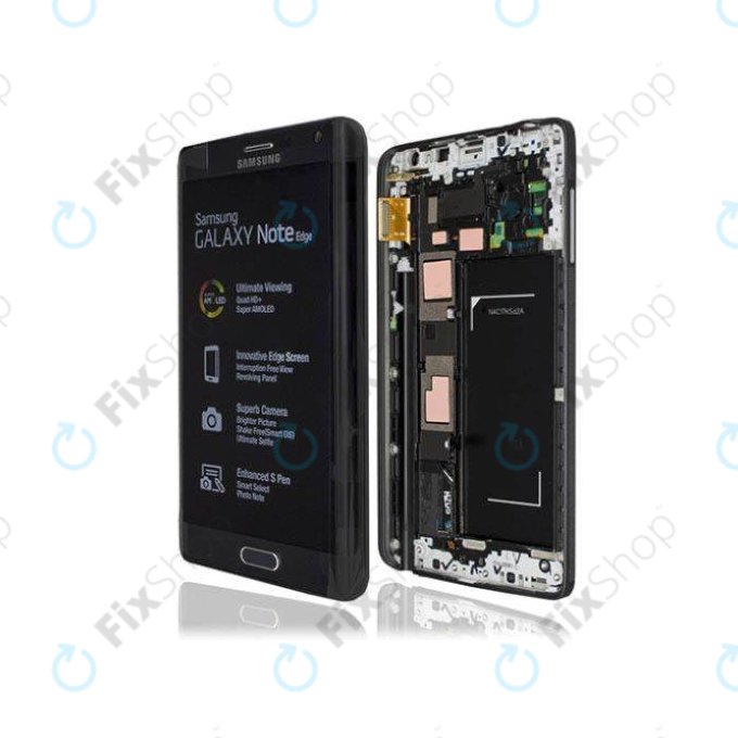 Samsung Galaxy Note Edge N915FY - LCD zaslon + steklo na dotik + okvir (Black) - GH97-16636A Genuine Service Pack
