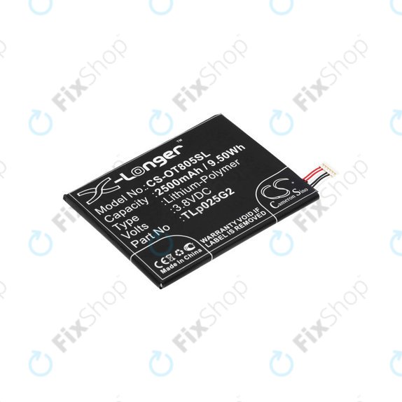 Baterija za Alcatel One Touch Pixi 8", 2500mAh, Li-Pol, 3.8V, TLp025G2, HQ
