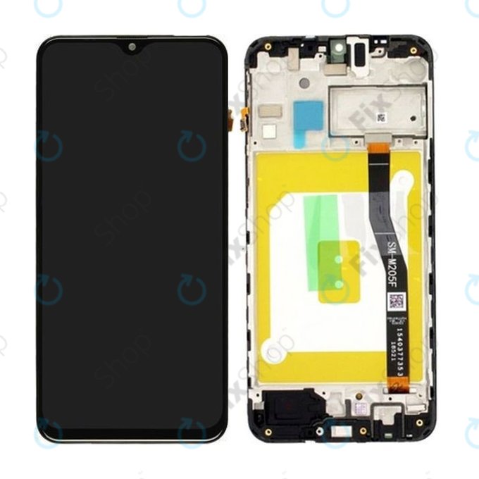 Samsung Galaxy M20 M205F - LCD zaslon + steklo na dotik + okvir (Black) - GH82-18682A, GH82-18724A, GH82-18743A Genuine Service Pack