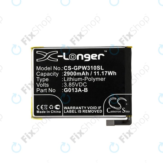 Baterija za Google Pixel 3, 2900mAh, Li-Pol, 3.85 V, G013A-B, HQ