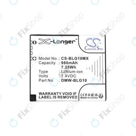 Baterija za Leica D-Lux Type 109, Panasonic Lumix DMC-GF3, GX7, LX100, 980mAh, Li-Ion, 7.4V, DMW-BLG10, HQ