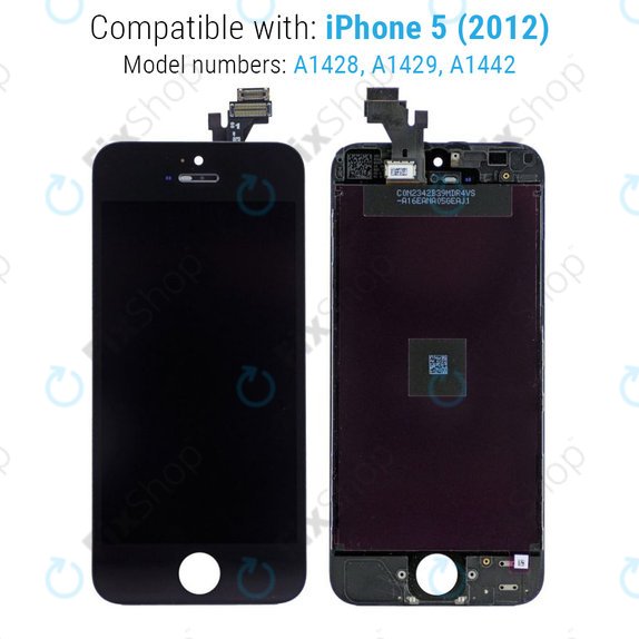 Apple iPhone 5 - LCD zaslon + steklo na dotik + okvir (Black) TFT
