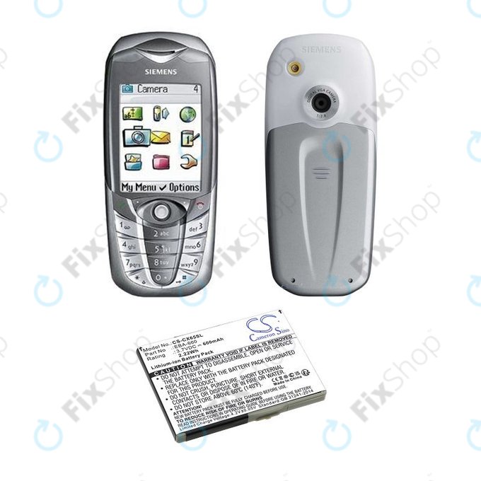 Baterija za Siemens M8, A31, CS66, SS66, 600mAh, Li-Ion, 3.7V, EBA-660, HQ