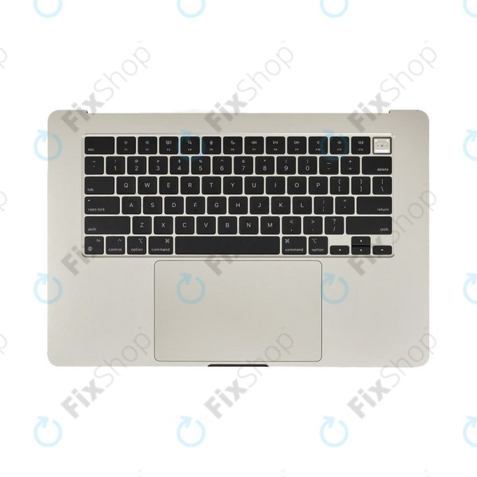 Zgornji okvir tipkovnice za MacBook Air 15", A3114 (2024), US tipkovnico in baterijo, Starlight, 661-40268, Genuine Apple
