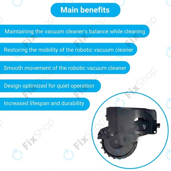 Xiaomi Dreame F9, Mi Robot Vacuum Mop (Mijia 1C), 2 Pro+ (Mijia 1T) - Kolo z Motorjem (Levo) (Črna)