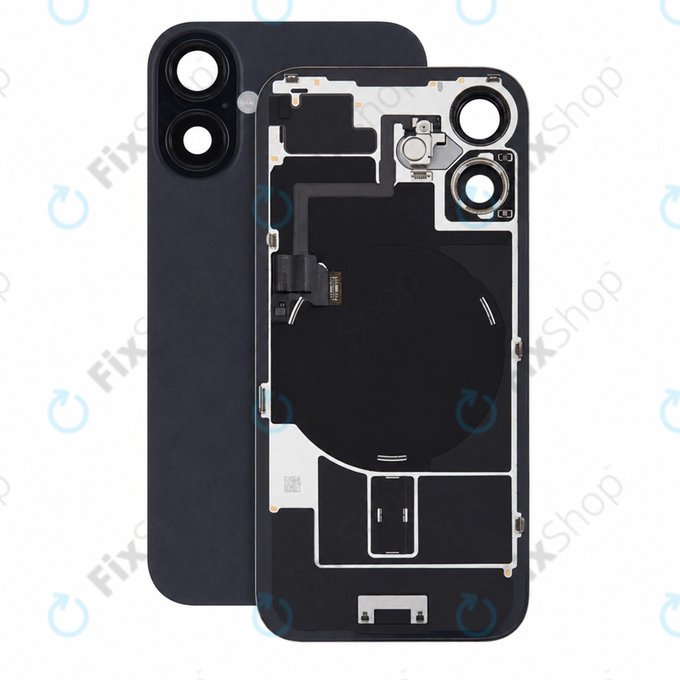 Steklo zadnjega ohišja za iPhone 16, Black, Pulled A