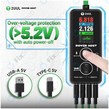 Digitalni USB-C tester napetosti in toka (Power Host), 2UUL PW15