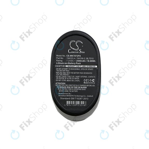 Baterija za Makita CL070, CL072, DF010, TD020, TD021, TD022, 2500mAh, Li-Ion, 7.2V, 194355-4, HQ