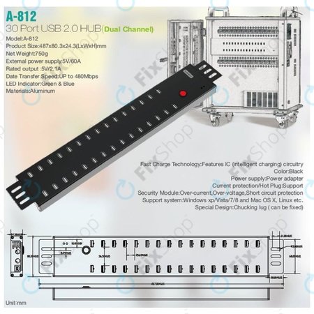 Sipolar A-812 - USB 2.0 HUB z 30 priključki