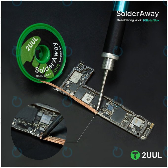 Pletenica za odstranjevanje spajke, Solder Vampire, 2UUL DW11, 10 kolutov/škatla