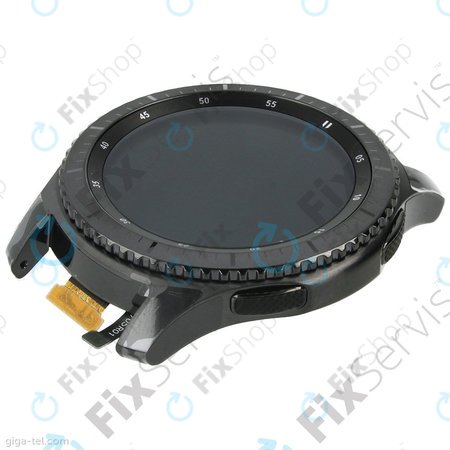 Samsung Gear S3 Frontier R760, R765 - LCD zaslon + steklo na dotik + okvir (Space Gray) - GH97-19658A Genuine Service Pack