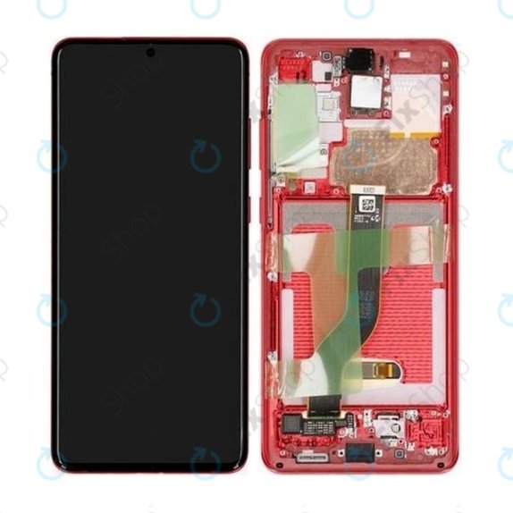 Samsung Galaxy S20 Plus G985F - LCD zaslon + steklo na dotik + okvir (Aura Red) - GH82-22134G, GH82-22145G Genuine Service Pack