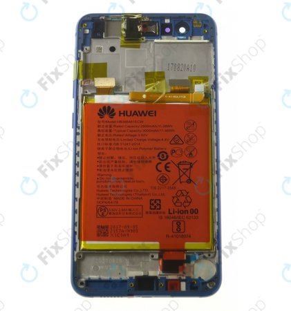 Huawei P10 Lite - LCD zaslon + steklo na dotik + okvir + baterija (Sapphire Blue) - 02351FSL Genuine Service Pack